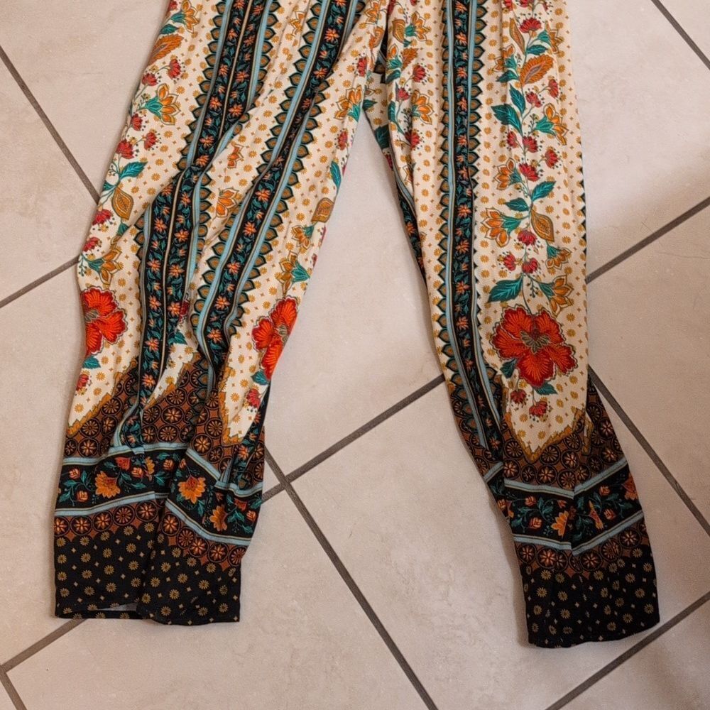 NWT Farm Rio x Anthropologie Floral Wrap Jumpsuit Black Motif Size S - Picture 3 of 13